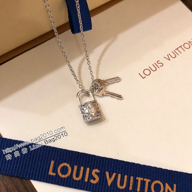 Louis Vuitton新款飾品 路易威登Diamond Blossom系列項鏈耳環套裝 LV鎖頭鑰匙耳環項鏈鎖骨鏈耳勾  zglv1989